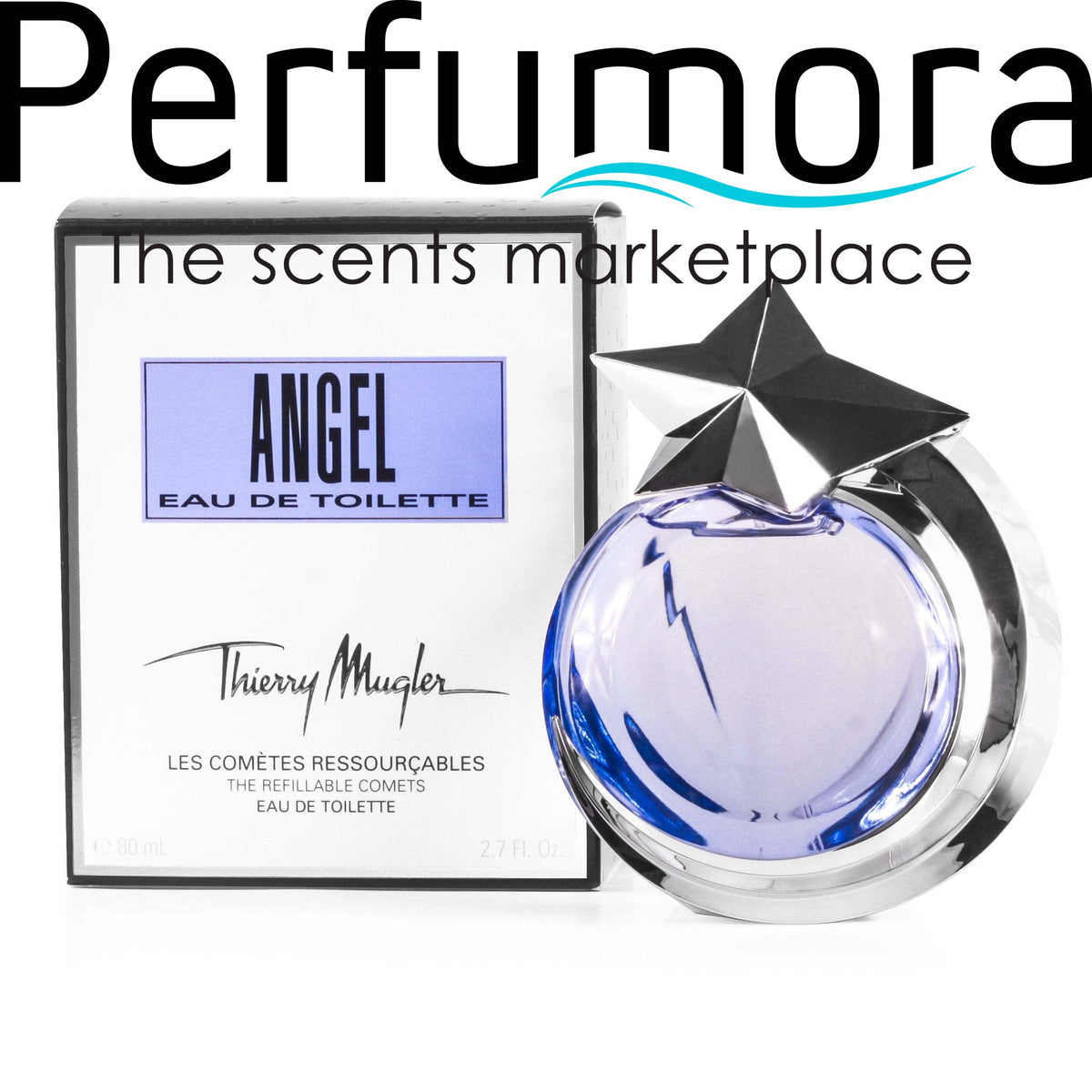 Angel Refillable Eau de Toilette Spray for Women by Thierry Mugler 2.7 oz.