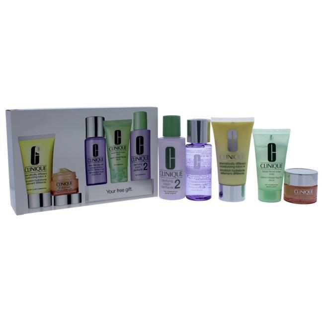 Daily Essentials Set - Dry Combination Skin by Clinique for Unisex - 5 Pc Set 1.7oz Dramatically Dif