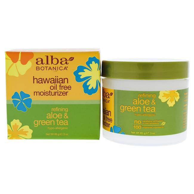 Hawaiian Oil Free Moisturizer Refining Aloe Green Tea by Alba Botanica for Unisex - 3 oz Moisturizer