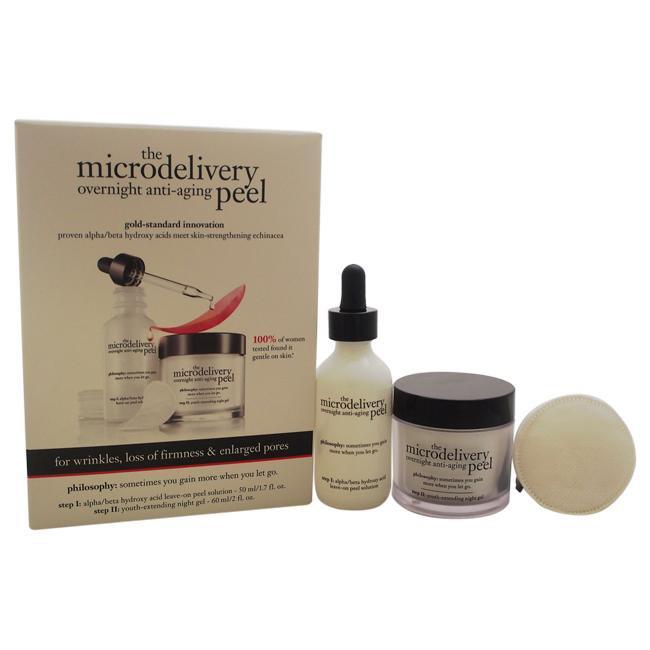 The Microdelivery Overnight Anti-Aging Peel kit by Philosophy for Unisex - 2 Pc kit 1.7oz Alpha,Beta