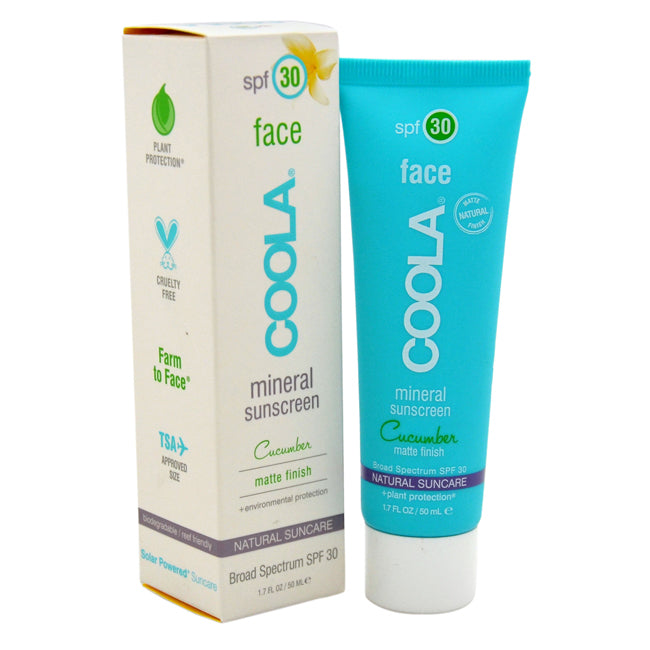 Mineral Face Sunscreen Matte Finish SPF 30 - Cucumber by Coola for Unisex - 1.7 oz Sunscreen