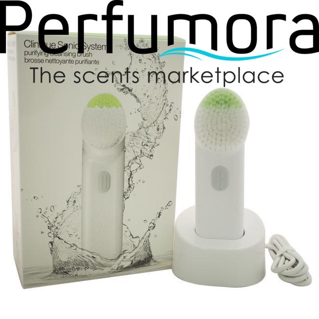 Clinique Sonic System Purifying Cleansing Brush - White by Clinique for Unisex - 4 Pc Kit Cleansing Brush, Charging Base With USB Plug, Purifying Cleansing Brush Head, Brush Cover