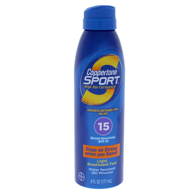 Coppertone Sport AccuSpray Sunscreen SPF 15 by Coppertone for Unisex - 6 oz Sunscreen