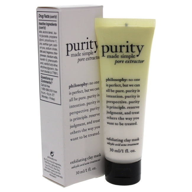 Purity Made Simple Pore Extractor Exfoliating Clay Mask by Philosophy for Unisex - 1 oz Mask