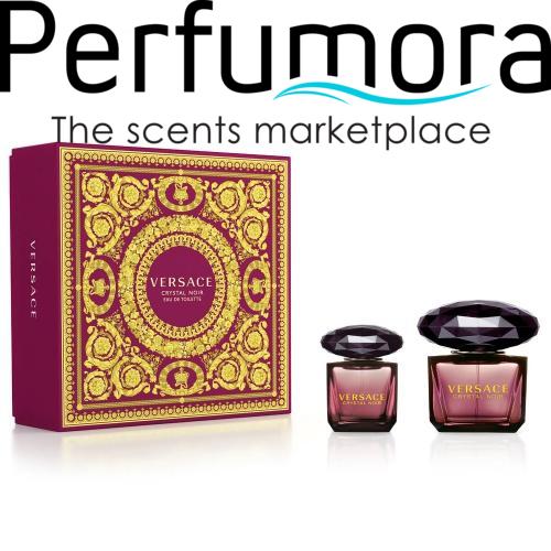 VERSACE CRYSTAL NOIR 2 PCS SET: 3 OZ EAU DE TOILETTE SPRAY + 1 OZ EAU DE TOILETTE SPRAY (HARD BOX)