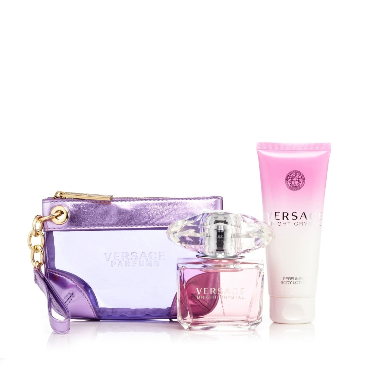Versace Bright Crystal With Pochette Gift Set Womens 3.4 oz. 