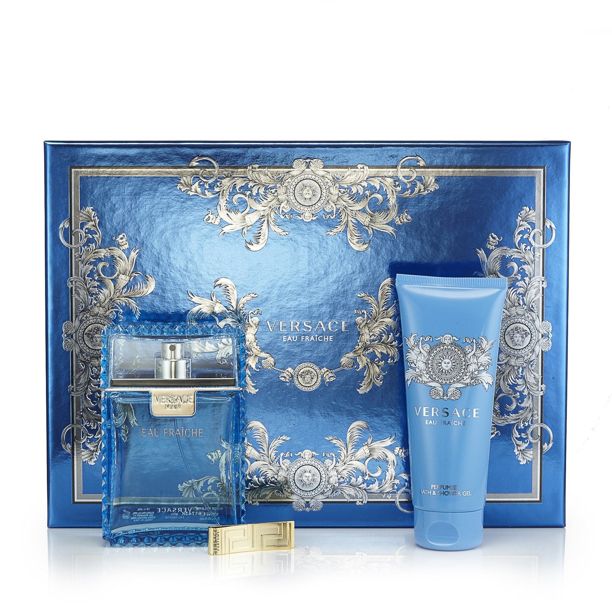 Man Eau Fraiche Set for Men by Versace 3.4 oz.