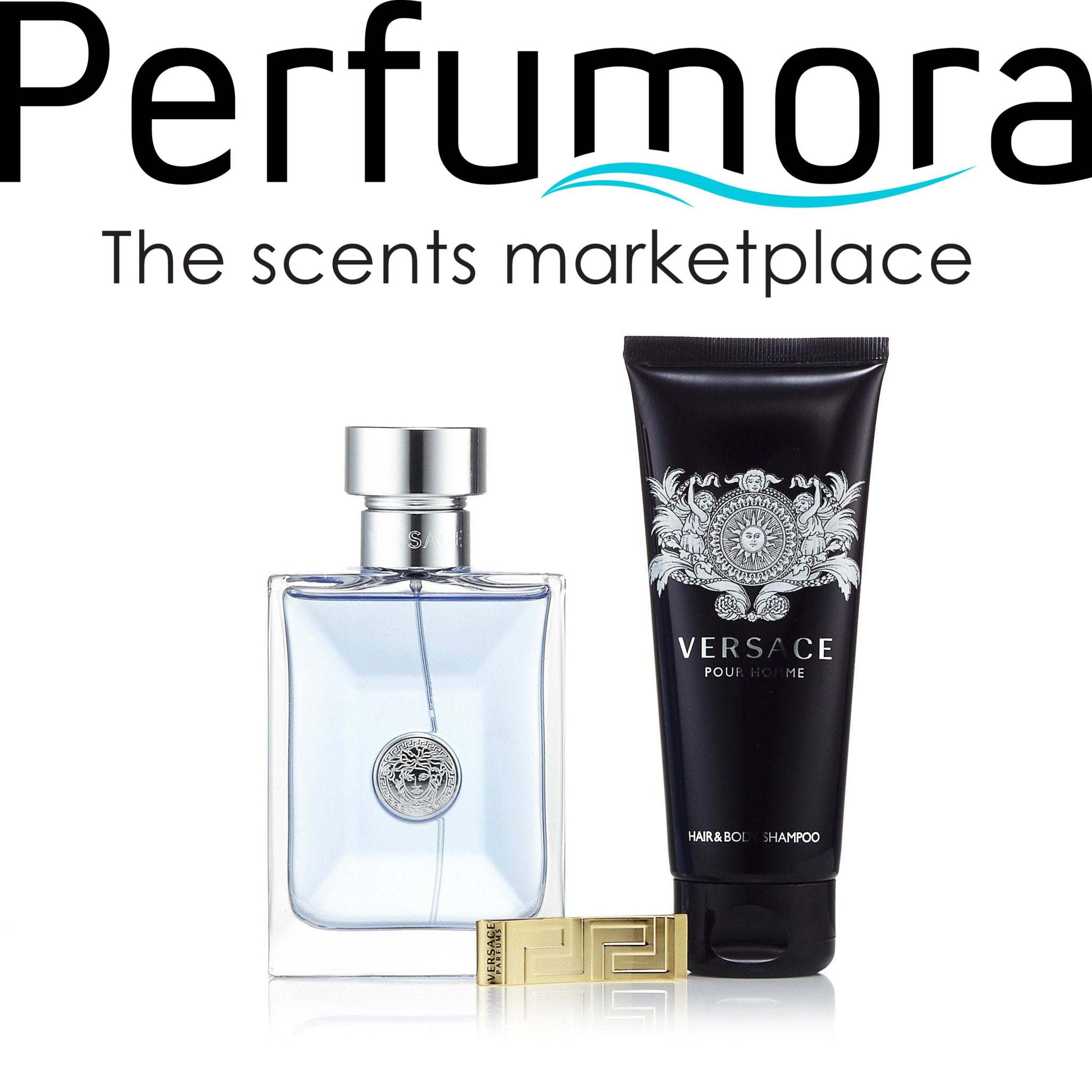 Pour Homme Gift Set Eau de Toilette Shower Gel and Dopp Bag for Men by Versace