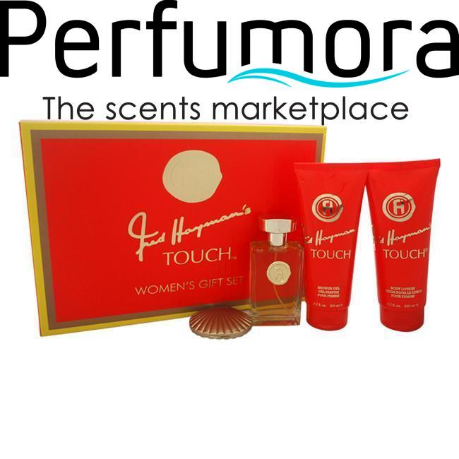 Touch by Fred Hayman for Women - 4 Pc Gift Set 3.4oz EDT Spray, 6.7oz Body Lotion, 6.7oz Shower Gel,