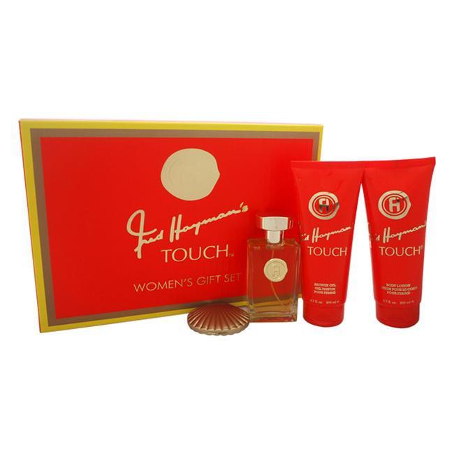 Touch by Fred Hayman for Women - 4 Pc Gift Set 3.4oz EDT Spray, 6.7oz Body Lotion, 6.7oz Shower Gel,