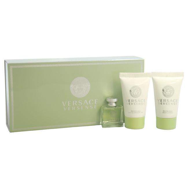 Versace Versense by Versace for Women - 3 Pc Mini Gift Set 0.17oz EDT Splash, 0.8oz Bath and Shower G