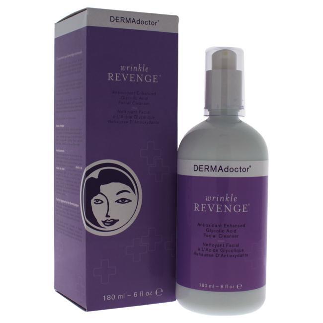 Wrinkle Revenge Antioxidant Enhanced Glycolic Acid Facial Cleanser by DERMAdoctor for Women - 6 oz Cleanser