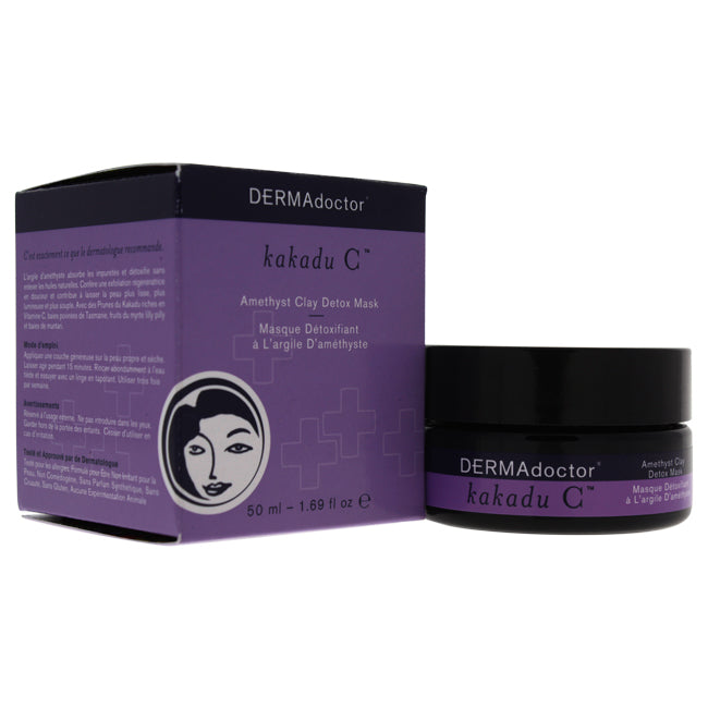 Kakadu C Amethyst Clay Detox Mask by DERMAdoctor for Women - 1.69 oz Mask