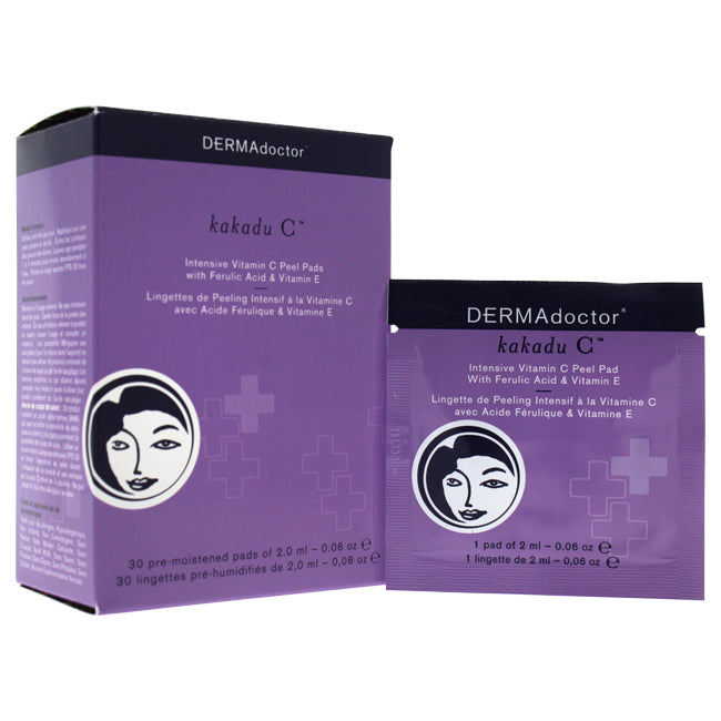 Kakadu C Intensive Vitamin C Peel Pads by DERMAdoctor for Women - 30 x 0.06 oz Pads