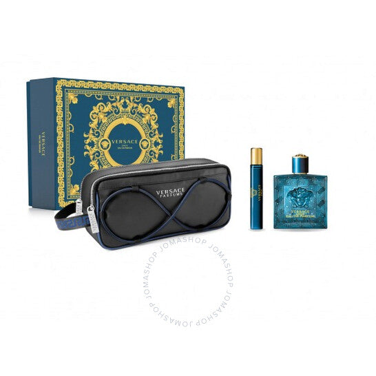 VERSACE  Eros Gift Set 3 - Pcs( 3.4  EDP+ 10 ML EDP + TROUSSE)