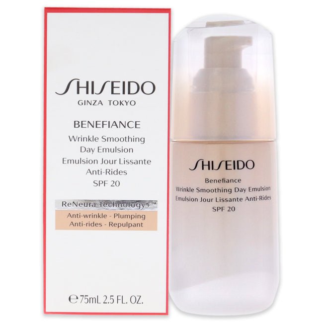 Benefiance Wrinkle Smoothing Day Emulsion SPF 20 by Shiseido for Unisex - 2.5 oz Emulsion