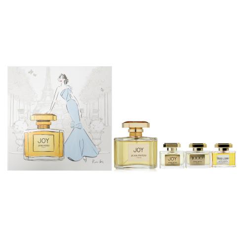 JEAN PATOU 4 PCS SET: JOY 2.5 EAU DE PARFUM SPRAY + JOY 0.16 OZ EAU DE PARFUM SPLASH + 1000 0.16 OZ EAU DE PARFUM SPLASH + SUBLIME 0.16 OZ EAU DE PARFUM SPLASH (HARD BOX)