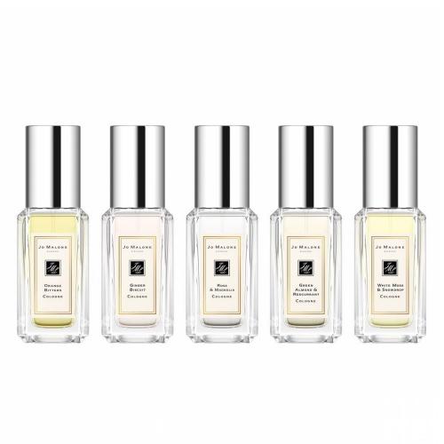 JO MALONE 5 X 0.3 COLOGNE SET: ORANGE BITTERS + WHITE MOSS & SNOWDROP + ROSE & MAGNOLIA + GREEN ALMOND & REDCURRANT + GINGER BISCUIT