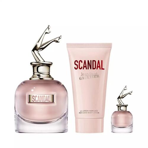 JEAN PAUL GAULTIER SCANDAL 3 PCS SET FOR WOMEN: 2.7 EAU DE PARFUM SPRAY + 2.5 BODY LOTION + 0.2 EAU DE PARFUM SPRAY (HARD BOX)