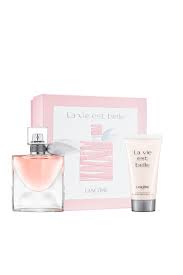 LANCOME LA VIE EST BELLE 2 PCS SET: 1 OZ EAU DE PARFUM SPRAY + 1.6 BODY LOTION (HARD BOX)