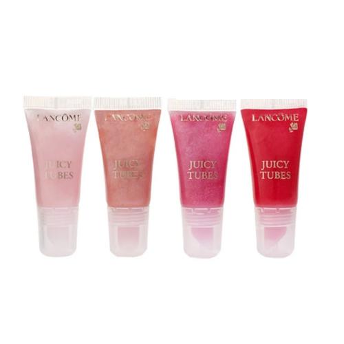 LANCOME JUICY TUBES 4 X 0.23 LIP GLOSS: 93 TOFFEE R&B + 17 FRAISE + 19 LYCHEE + 95 MARSHMALLOW ELECTRO