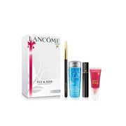 LANCOME FLY & KISS 4 PCS MAKEUP SET: 0.04 BLACK KHOL PENCIL + 0.06 MINI HYPNOSE MASCARA 01 NOIR + 1 OZ MINI BI-FACIL + 0.23 JUICY TUBE LIP GLOSS 17 FRAISE