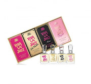 VIVA LA JUICY 4 PCS MINI SET: VIVA LA JUICY 5 ML PARFUM + VIVA LA JUICY GOLD COUTURE 5 ML EAU DE PARFUM + VIVA LA JUICY NOIR 5 ML EAU DE PARFUM + VIVA LA JUICY ROSE 5 ML EAU DE PARFUM