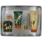CURVE 4 PCS SET FOR MEN: 4.2 COLOGNE SPRAY + 0.25 OZ COLOGNE + 3.4 AFTER SHAVE BALM + 3.4 SHOWER GEL (METAL BOX)