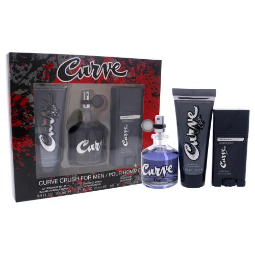 CURVE CRUSH 3 PCS SET FOR MEN: 2.5 COLOGNE SPRAY + 3.4 AFTER SHAVE BALM + 1.7 DEODORANT (WINDOW BOX)