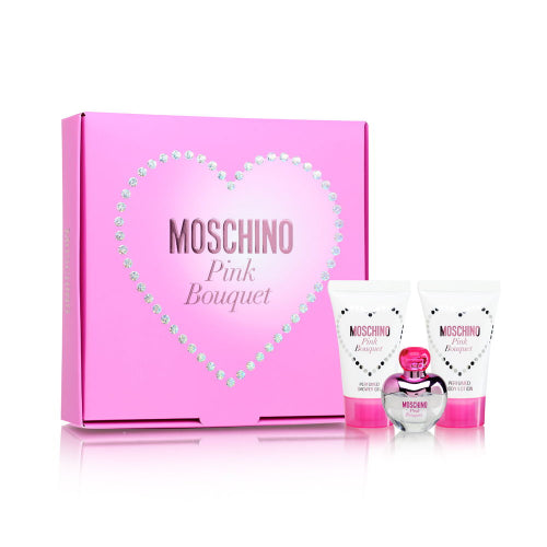 MOSCHINO PINK BOUQUET 3 PCS SET FOR WOMEN: 0.17 EDT + 0.8 S/G + 0.8 B/L