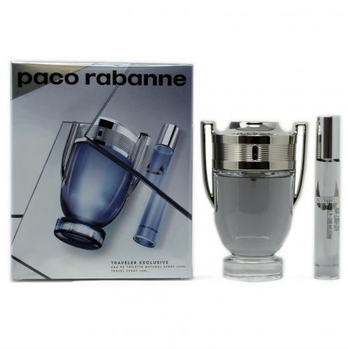 PACO INVICTUS 2 PCS SET: 3.4 EAU DE TOILETTE SPRAY + 0.68 OZ EAU DE TOILETTE TRAVEL SPRAY (TRAVEL SET)