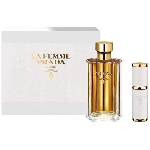 PRADA LA FEMME 2 PCS SET: 3.4 EAU DE PARFUM SPRAY + 0.27 EAU DE PARFUM (TRAVEL SET)