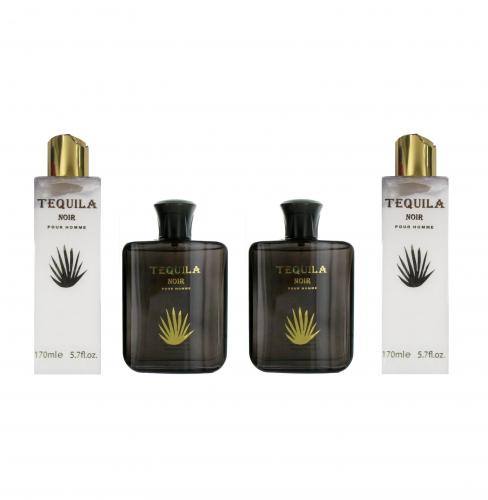 TEQUILA NOIR POUR HOMME 4 PCS SET: 3.3 EDP + 5.7 B/L + 3.3 A/S + 5.7 S/G