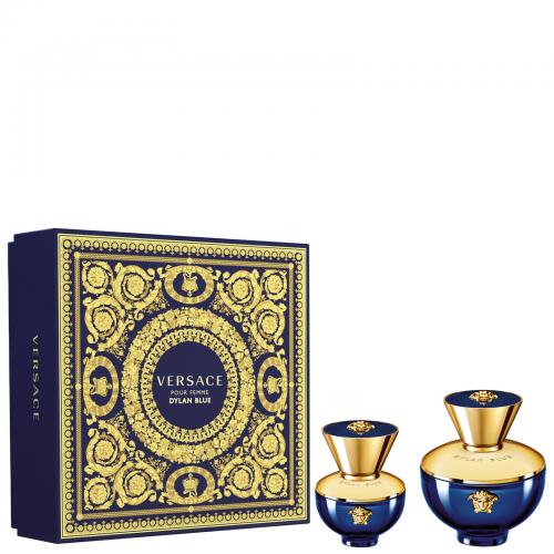 VERSACE DYLAN BLUE 2 PCS SET FOR WOMEN: 3.4 EAU DE PARFUM SPRAY + 1 OZ EAU DE PARFUM SPRAY