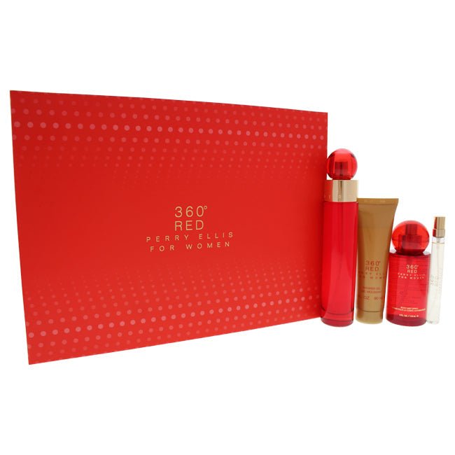 360 Red by Perry Ellis for Women - 4 Pc Gift Set