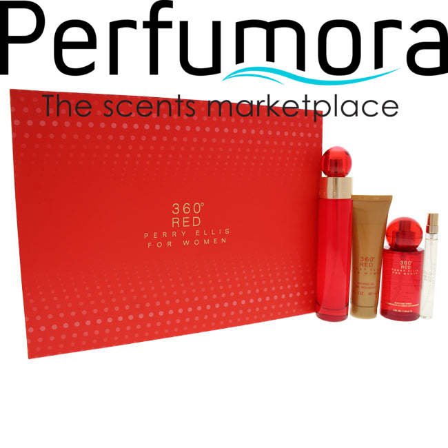 360 Red by Perry Ellis for Women - 4 Pc Gift Set